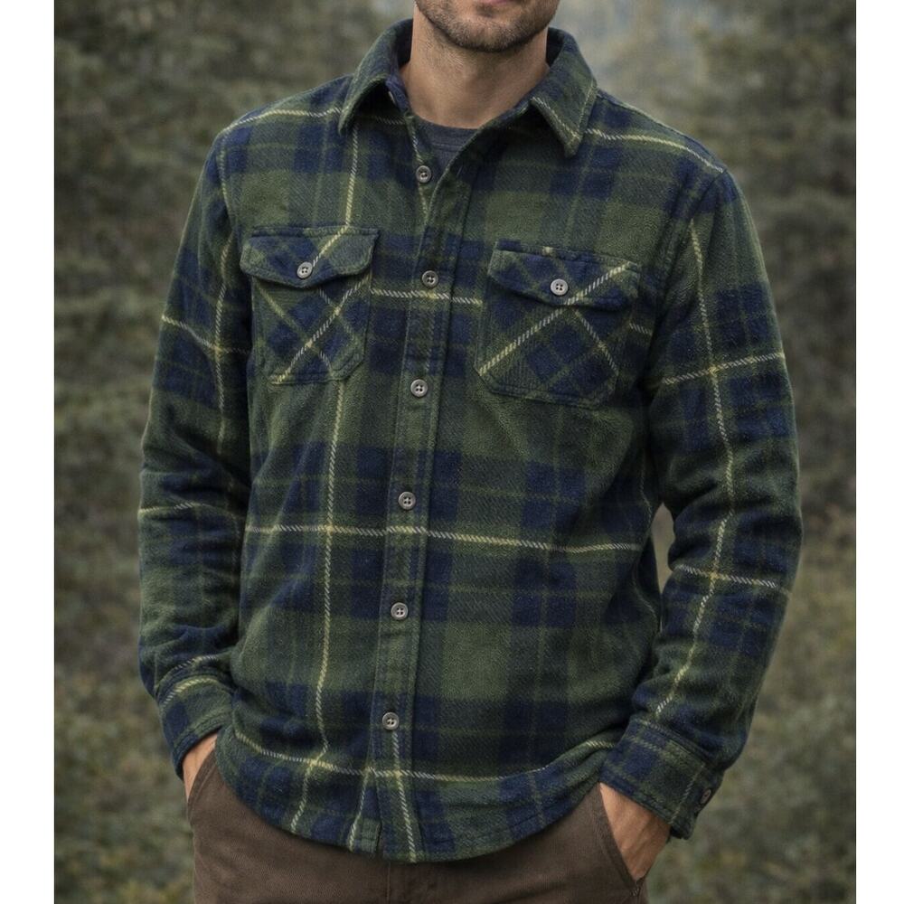 Plaid Flannel Shirt Jacket Cabin Core Medium Lined Fall Heritage Style